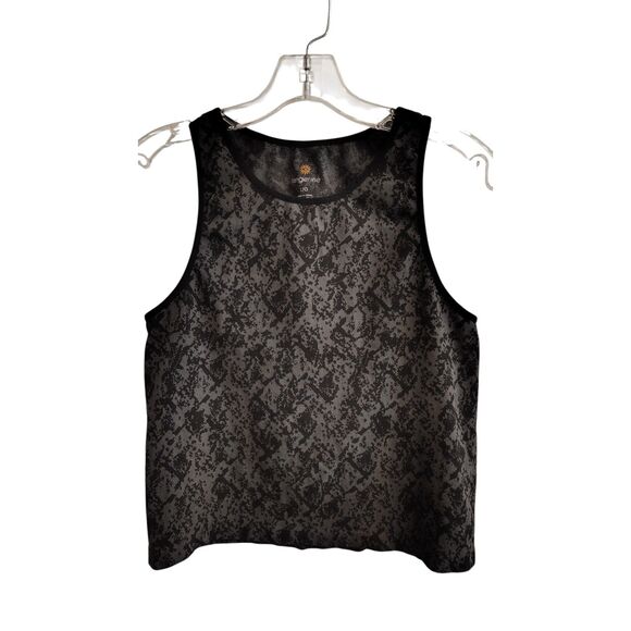 Tangerine Women's Black and Gray Large Sleeveless Cropped Tank Top - Picture 1 of 5